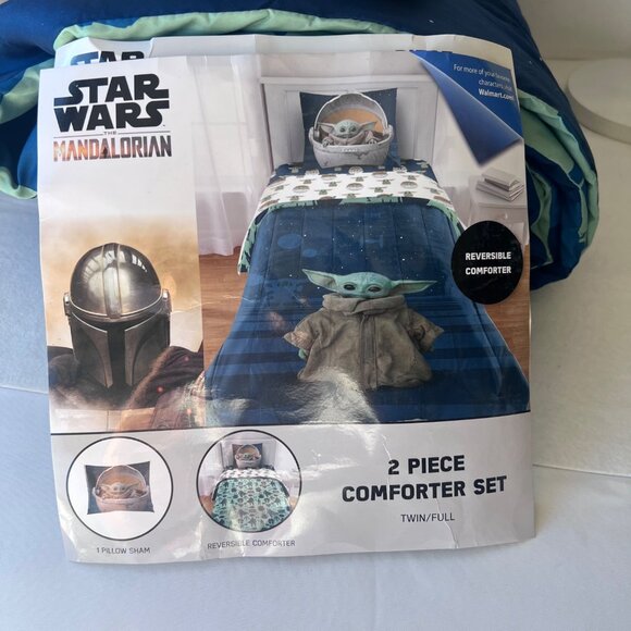 Disney Star Wars Mandalorian Baby Yoda Comforter Reversible Set - Picture 4 of 12